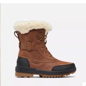 Sorel Tivoli IV Parc Size 6.5 Waterproof Winter Boots Brown Cream Lace Up Ankle